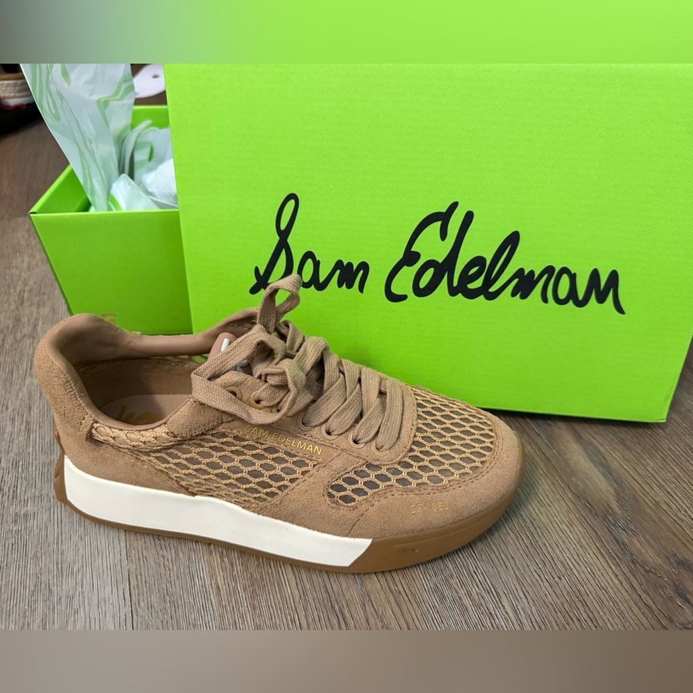Sam Edelman Brown Mesh Sneakers